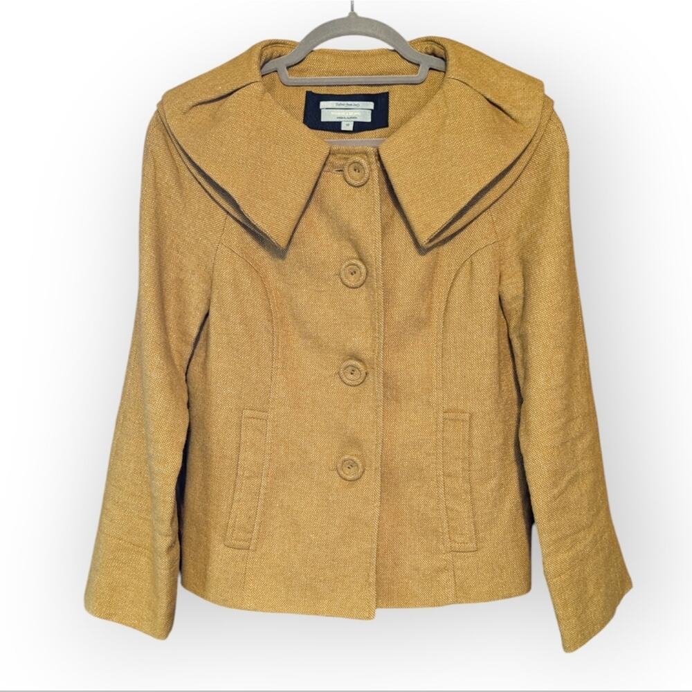 Veronika Maine Women's Wool Linen Blend Peter Pan Collar Tweed Crop Jacket